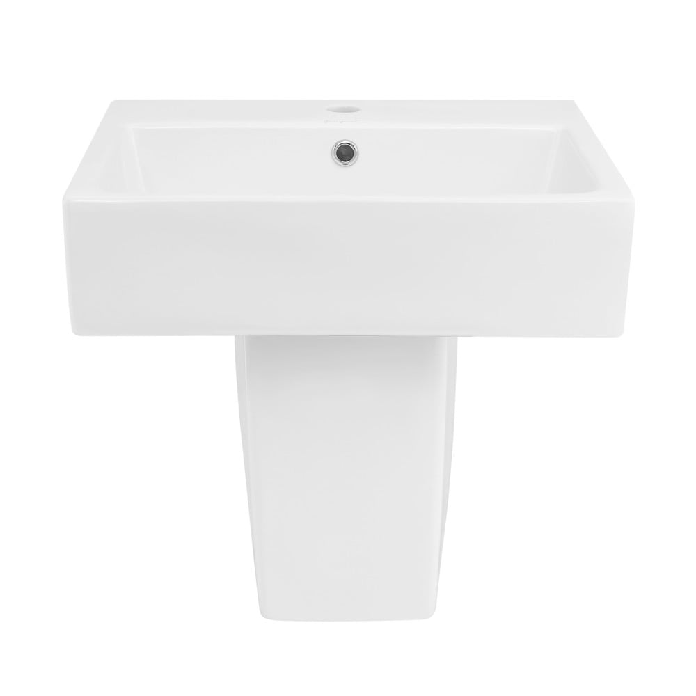 White Ceramic 21" Wall-Mount Bathroom Sink