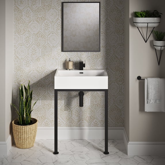 Concorde 24" Rectangle Console Sink with Matte Black Legs