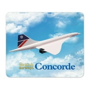 Concorde In The Clouds British Airways Landor Livery Mouse Pad 1/4 Inch Thick