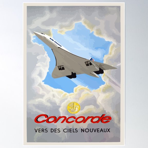 Concorde Towards New Skies Poster Wall Art, Modern Wall Decor For Living Room Bedroom, 12x18 UNFRAMED