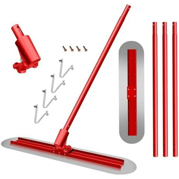 Concrete Bull Float, 47.2'' x 11.8'' Concrete Float Kit Tool, Stainless Steel Concrete Float with Float Adjustable Bracket, Concrete Tools Finishing Bull Float with 4 x 60'' Handles
