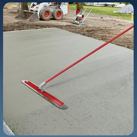 Concrete Bull Float Tool Kit with 48x12 inch Round End Fresno Trowel, Stainless Steel Board, 4 Extendable Aluminum Alloy Poles and Tilt Bracket