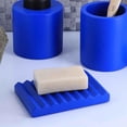 thumbnail image 1 of Concrete Cement Hand Soap Dish, Ribbed Drainage Design, Blue, 1 of 1