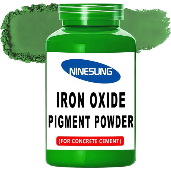 Concrete Color Pigment Powder - Iron Oxide Powder for Cement, Concrete, Mortar, Grout, Stucco, Clay, Lime, Plaster, Paint, DIY Crafts - Non-Fading, Vibrant Long-Lasting Shade (Green, 16 oz)