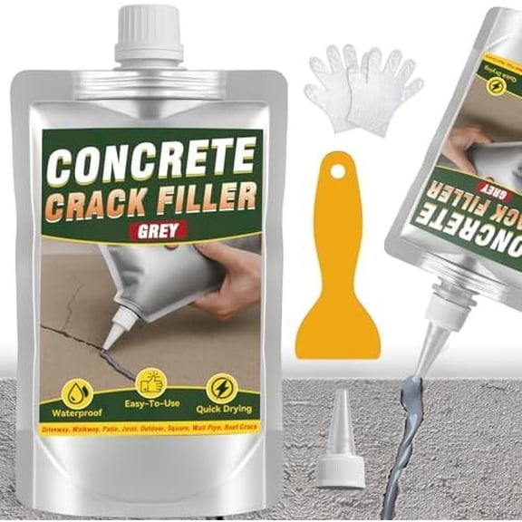 Concrete Crack Filler, Cement Crack Filler, High Elasticity Self Leveling Crack Sealant, Concrete Caulk for Driveway, Walkway, Patio, Joint, Drying