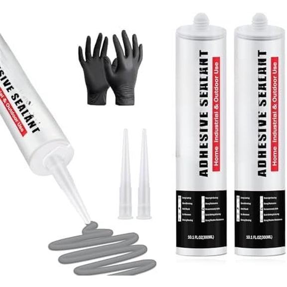 Concrete Crack Filler, Gray Self-Leveling Sealant, Cement Crack Filler with an Accelerated Curing Capacity, Flexible Concrete Patch Gray (10.1 fl. oz,2 Pack)