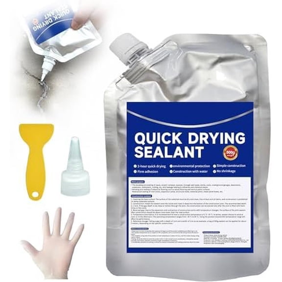 Concrete Crack Filler and Sealant, Quick Drying High Elasticity Cement Crack Filler, Repair, Self-Leveling Concrete Slab Repair for Driveway, Patio (Black, 17.64 OZ)