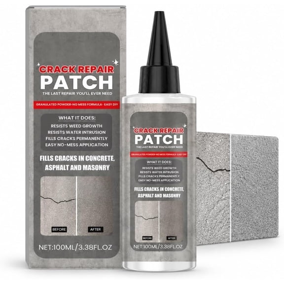 Concrete Crack Repair Patch, Waterproof Crack Filler for Concrete, Asphalt and Masonry Surface Repair, Easy DIY Repair Sealant, 100ml