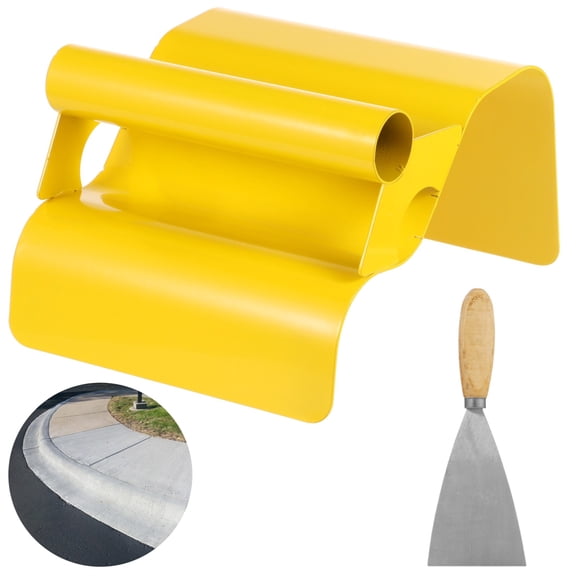 Concrete Curb Trowel with Shovel, Stainless Steel Concrete Edger Tool, Heavy Duty Steel Mold 6.8 x 5.9 x 3.9 in, Concrete Finishing Tool, Landscape Border Garden Cement Hand Tools