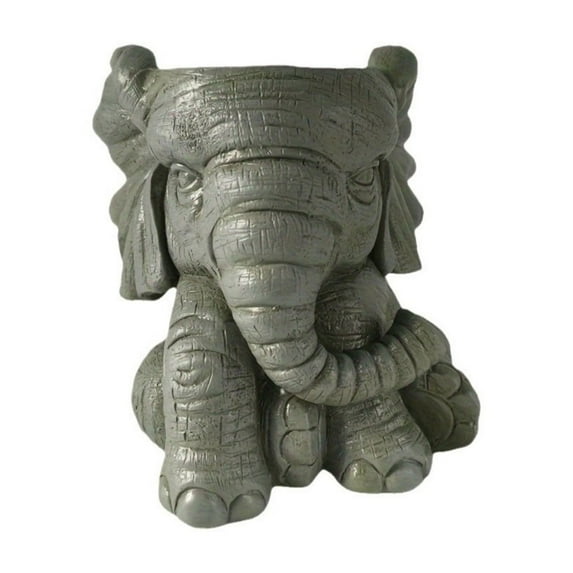 Concrete Elephant Garden Statue with Flowerpot Ears – Durable Outdoor Plant Planter & Yard Decor, Perfect for Gardens, Patios, and Landscaping Enthusiasts