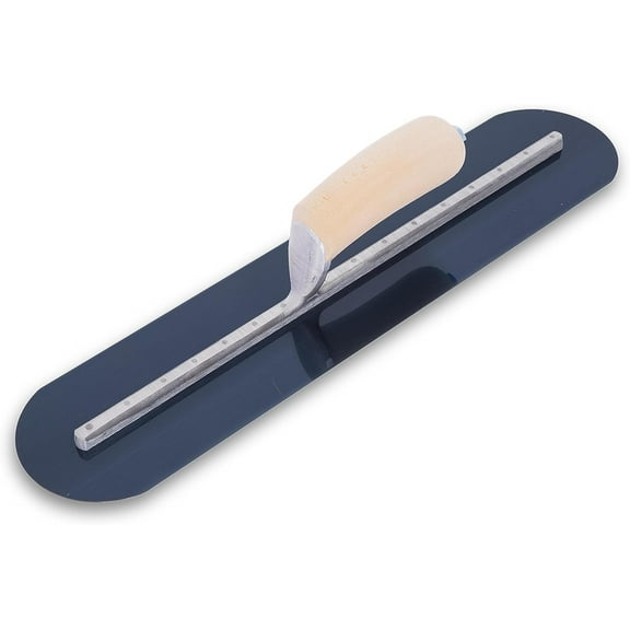 Marshalltown Concrete Finishing Trowel Rounded Curve Wood Handle - 18 x 4 In