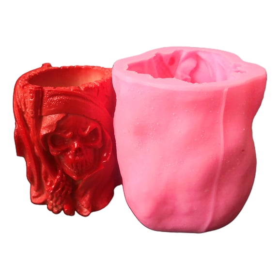 Concrete Flowerpot Mold Skull Shape Pen Holder Mold Cement Container Silicone Mold Planter Concrete Vase Mold
