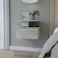 thumbnail image 1 of Concrete Gray Nightstand With 1 And 2 Shelving Unit Shelf In Bedroom Interior, 1 of 3