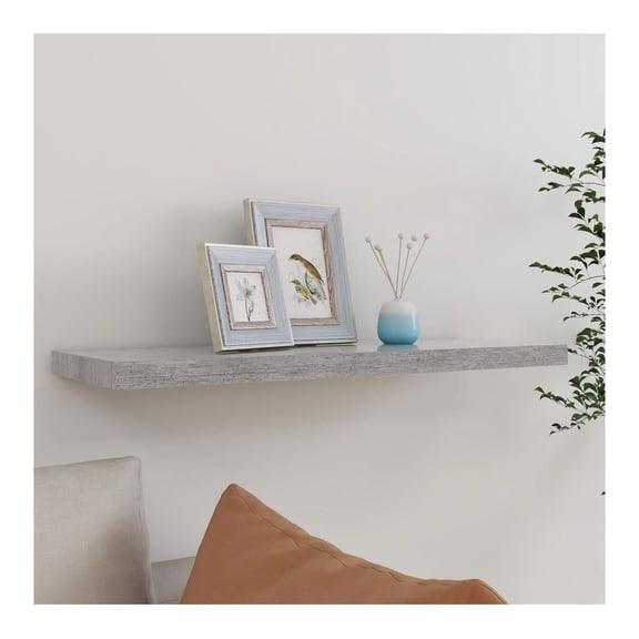 Concrete Gray Wall Shelf 31.5", Floating Shelves for Living Room Bedroom - Modern MDF Display Shelf for Books, Photos, Collectibles, Home Decor