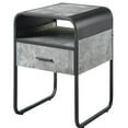 thumbnail image 1 of Concrete Grey And Black End Table For Living Area, With Drawer Shelf, Curved Edges Metal Frame 1 & Table, Room Essential Component, Edges,, 1 of 2