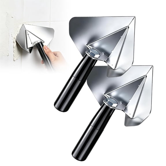 Concrete Inside Corner Finishing Trowel, Stainless Steel Corner Trowel with Non-Slip Handle, Drywall Corner Finishing Tool for Construction Work