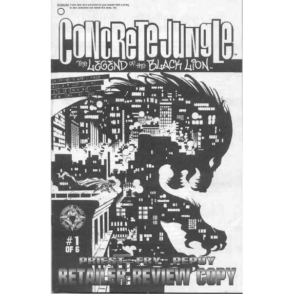 Concrete Jungle: The Legend of the Black Lion Ashcan #1 VF ; Acclaim Comic Book