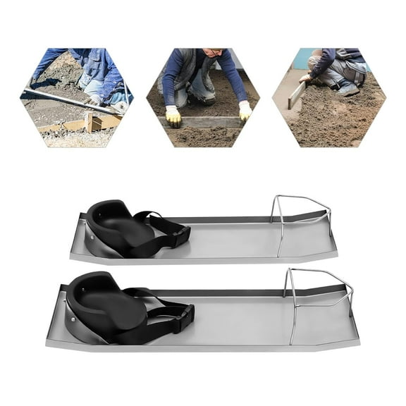 Concrete Knee Boards, 28 x 8 x 4Inch Kneeler Board Stainless Steel Kneedboards Moving Sliders w/Concrete Knee Pads & Board Straps for Cement and Concrete Finishing