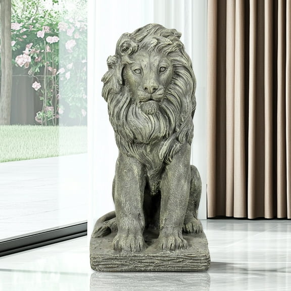 Concrete Lion Garden Statue | Outdoor Indoor Figurine Gift Decoration for Home, Yard, and Garden Decor