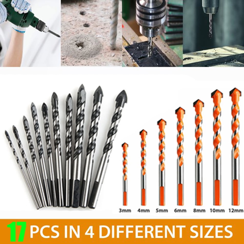 Concrete and Masonry Drill Bit Set, Professional Drill Bit Set (17