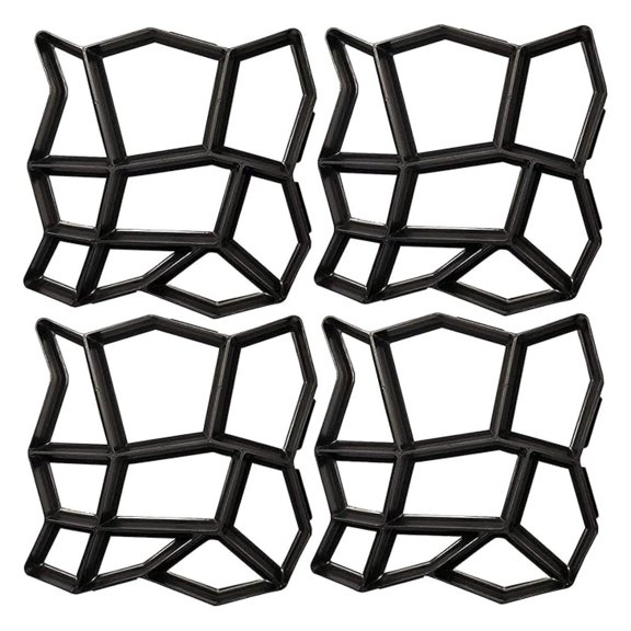 Concrete Molds Walk Maker, Stepping Stone Molds for Patio, Lawn & Garden - Paving Cement Forms (4 Pack, 13x13x1.4 inch)