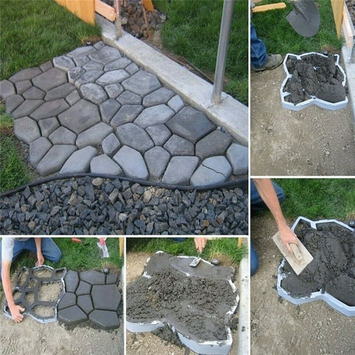 Concrete Stepping Stone Molds, Reusable DIY Pavers