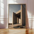 Concrete Monolith Desert Brutalist Architecture Geometric Structure ...