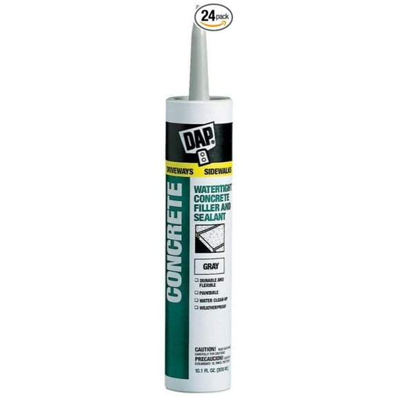 Concrete & Mortar Filler Sealant - 10.1oz Gray (24 Pack) - Latex Based, High Performance, Waterproof, Paintable - For Cracks & Holes in Masonry