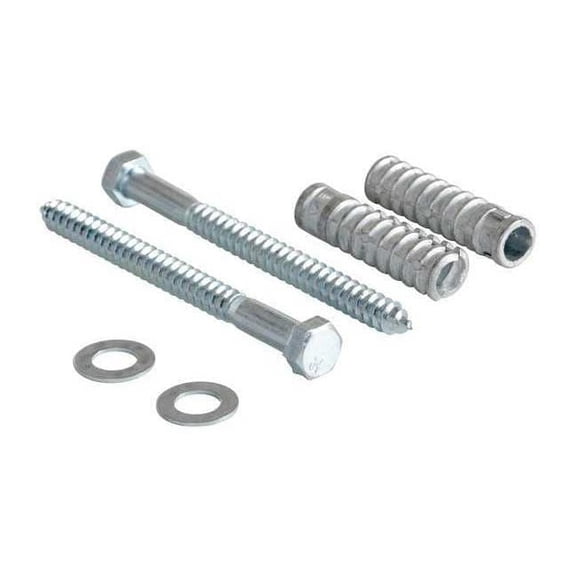 Concrete Mounting Kit, Steel, 6-3/8" Height, 3/4" Length, Silver