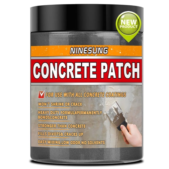 Concrete Patch Repair - Fast Drying Cement Patch for Crack Filler, Holes & Spalls in Driveway, Floors, Sidewalk, Foundation - Indoor & Outdoor Use -Weatherproof & Long-Lasting - Easy Mix (5 lb)
