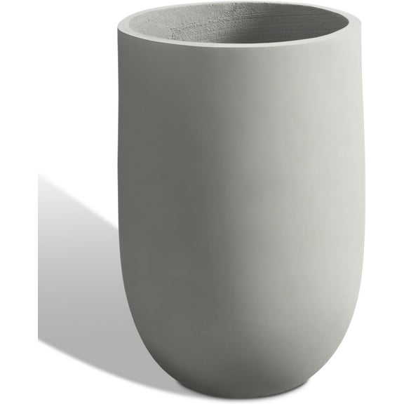 Concrete Planter Outdoor Indoor, Large Tall Cement Plant Pots for Trees Flowers (Gray, 22 inch)
