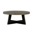 thumbnail image 1 of Concrete Round Top Coffee Table with X Shaped Base, Gray, 1 of 5