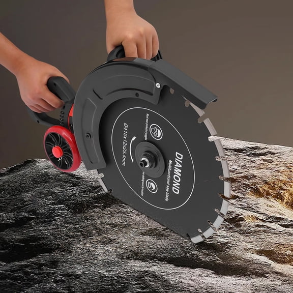 Concrete Saw, 16 Inch Electric Circular Saw Cutter with Dust-Free Slotting Adjustable Depth & Auxiliary Pulleys Wet/Dry Disk Cutter for Stone Concrete Granite Red Brick Ceramics Floors Tarmac Etc