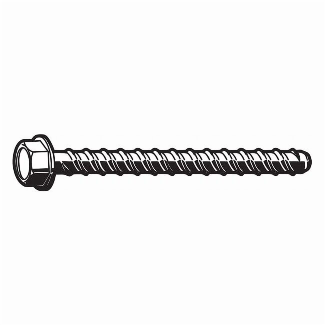 Concrete Screw, 5/8" Dia., Hex, 4 in L, Steel Zinc Plated, 10 PK U70520.062.0400