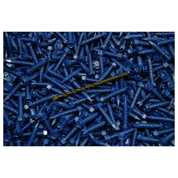 Concrete Screws 1/4 x 1-1/4 (250 Pack) - Tapcon Anchors with Hex Washer Head & Drill Bit - Blue Xylan Coated Masonry Screws for Concrete, Brick, Block