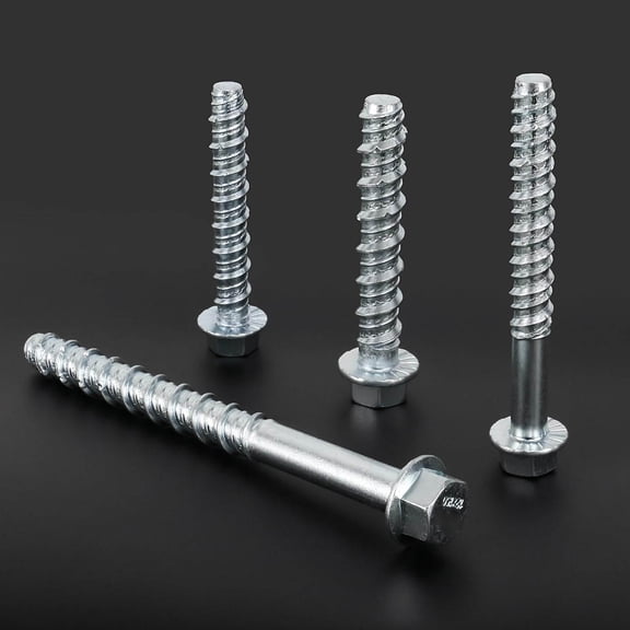 Concrete Screws, Nickel Plated Screw Drill Bit Set for Anchoring Masonry, Brick or Concrete Block