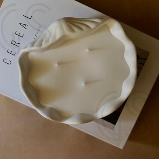 Concrete Sea Shell Jar Candle | Velvet Rose Aroma | 24+Hours Burn Time | Perfect for Home Decor & Gifting