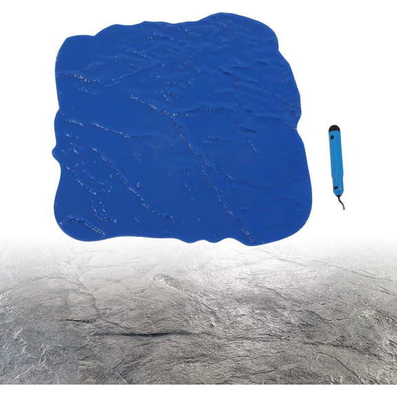 Concrete Seamless  Mat Set Seamless Concrete Slate  Cement  Tool with  Trimmer for Imprinting Concrete,Blue(36" x 36"  Mat)