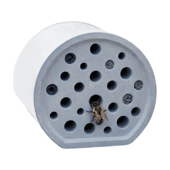 Concrete Solitary Bee Hotel Pollinator Insect House Multi Shape Garden Bee Nest Shelter Outdoor Yard Pollinator Habitat for Backyard Vegetable Flower Garden Eco Gardening Accessory