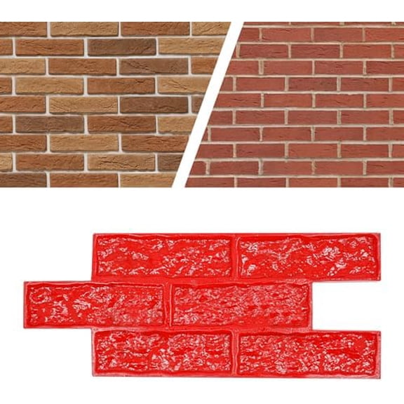 Concrete Stamp Realistic Concrete Texture Mat Concrete Stamping Mold Cement Stamp for Concrete Decorative for Wall & Floor Imprinting Concrete, Red (19.29 * 7.87 in)$$Tools & Hardware Other