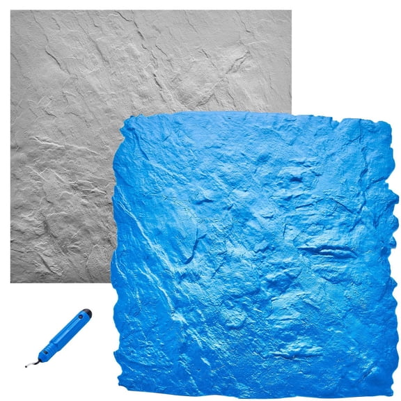Concrete Stamps Mat 24x24 Inch Polyurethane Stone Tile Texture Slate Floor Imprint Seamless Mold Outdoor Decorative Blue