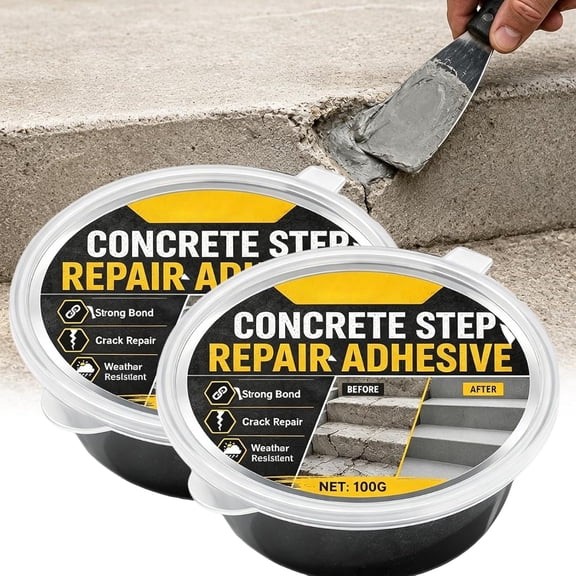 Concrete Step Repair Adhesive,Concrete Step Repair Kit,Strong Bond Formula, Quick Curing (2PC)