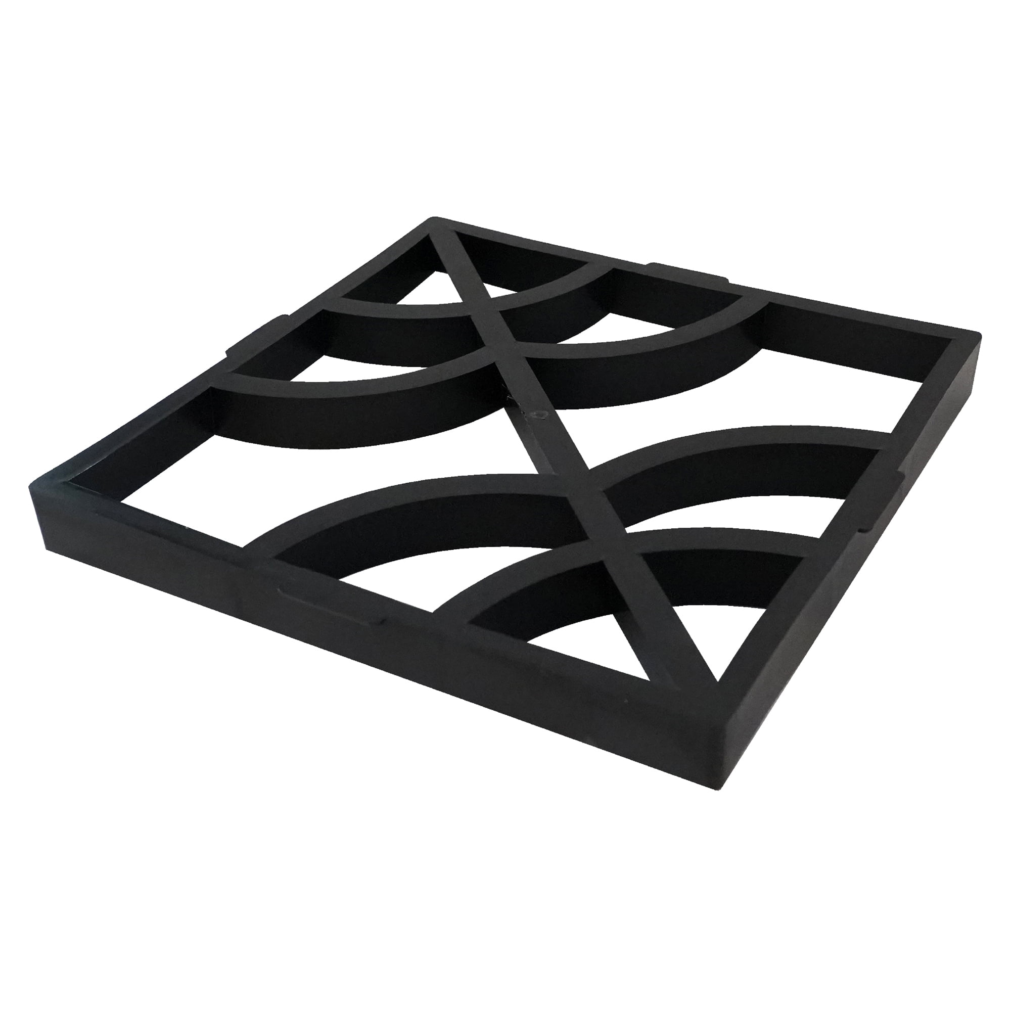 Black Plastic Square DIY Stepping Stone Mold for Pathways and Patios
