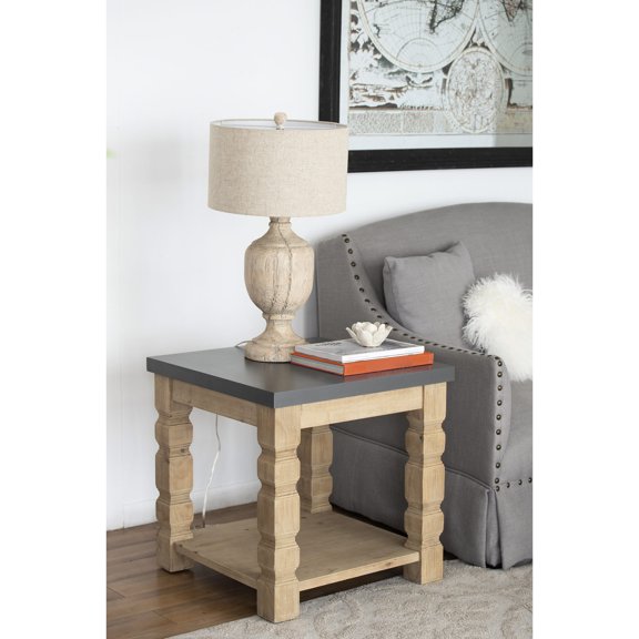 Concrete Surface Side Table / Used in Various Rooms / Adds Rustic Charm
