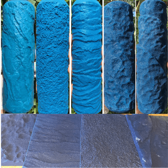 Concrete Texture Rollers-Best masonry texture roller Pro Kit-5 Rollers, 4 Stamps-Use For Forming Concrete Into Realistic Stone Textures