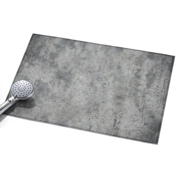 Concrete Texture Washable Area Rug 2 x 3 ft Industrial Minimalist Gray, Soft Non Slip Rugs Stain Repellent Indoor Felt Carpet for Living Dining Room Bedroom Home Office