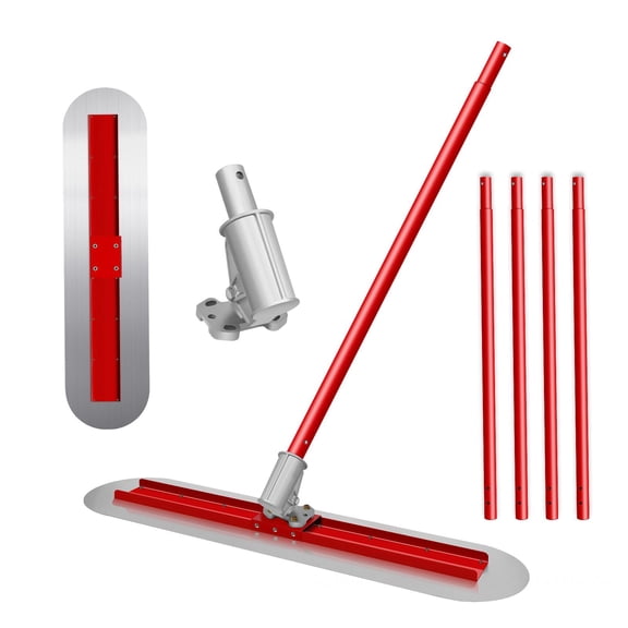 Concrete Trowel Cement Trowel Tools, Bull Float Kit Float Bracket Tools Concrete Bull Float Mg-Al Alloy, 48"x8" Round End 60In Extendable with 4 Handles Adjustable Bracket for Construction Jobs