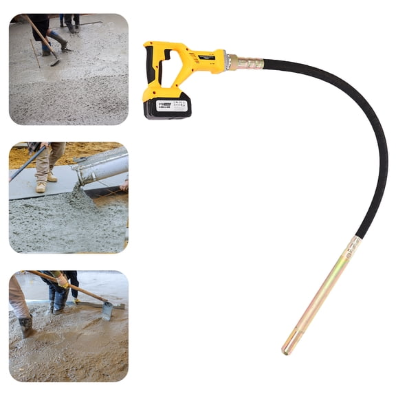 Concrete Vibrating Rod, 21V 4.0Ah Cordless Cement Vibrator, Brushless Motor 2000RPM with 3.5X1.5m Rod, Eccentric Vibration for Concrete Slab, Orange