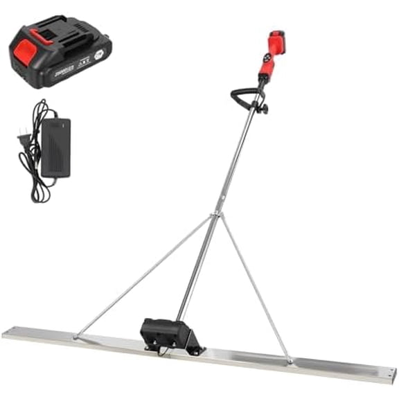 Concrete Vibrating Tool, 3000-6000RPM Concrete Screed, Screed Board with 59 Inches Stainless Steel Board, Battery Powered Concrete Sidewalk Surface Leveling Tamper Ruler, Electric Vibrating Machine