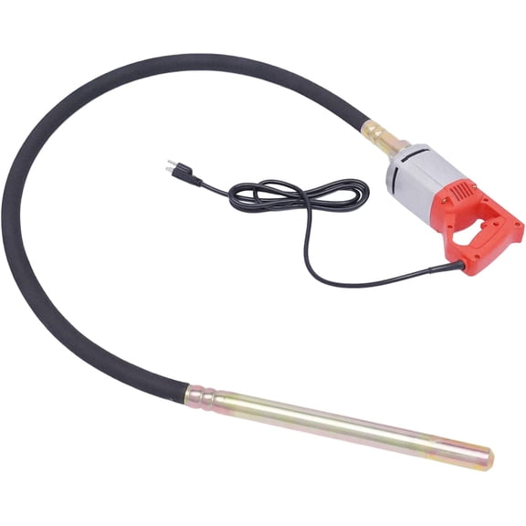 Concrete Vibrator, 1300W Power Concrete Vibrator with 6.6 FT/2M Shaft Rod Concrete Tools, Hand Held Concrete Vibrator Suitable for Various Concrete Construction